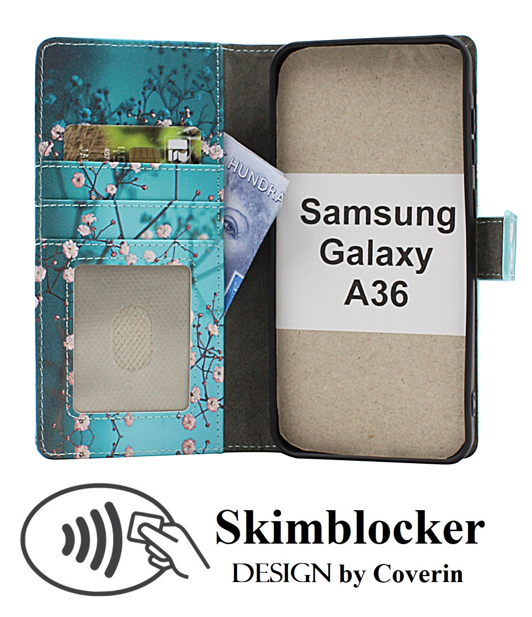 Skimblocker Samsung Galaxy A36 Lommebok Deksel Design