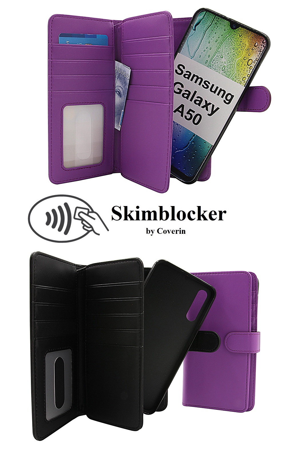 Skimblocker XL Magnet Wallet Samsung Galaxy A50 (A505FN/DS)