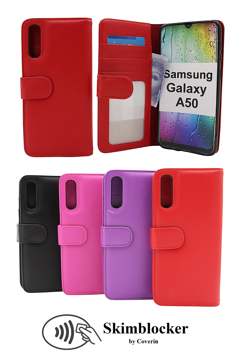 Skimblocker Lommebok-etui Samsung Galaxy A50 (A505FN/DS)