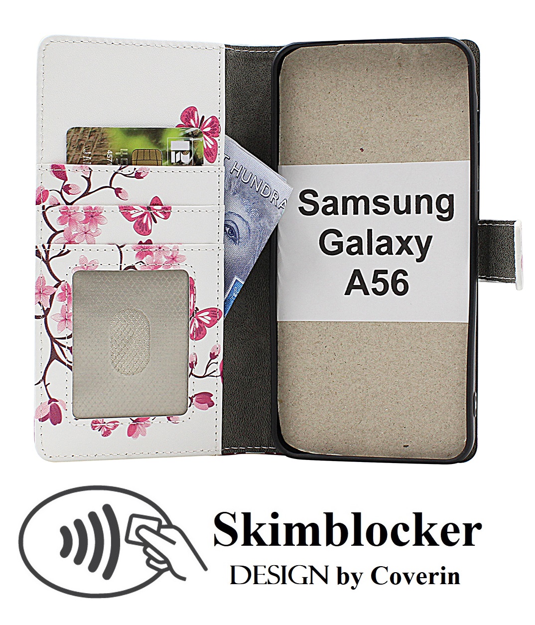 Skimblocker Samsung Galaxy A56 Lommebok Deksel Design