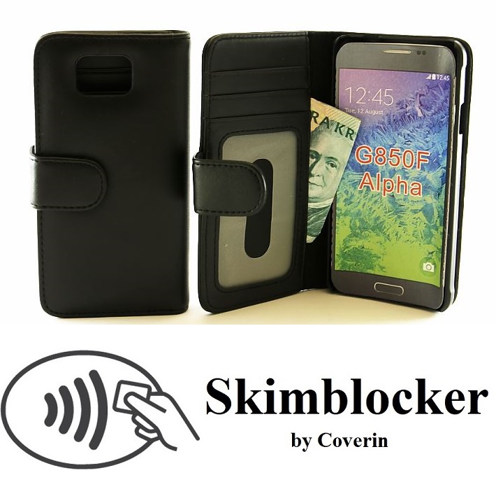 Skimblocker Lommebok-etui Samsung Galaxy Alpha (G850F)