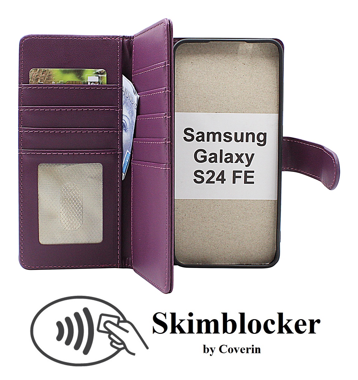 Skimblocker Samsung Galaxy S24 FE XL Lommebok Deksel