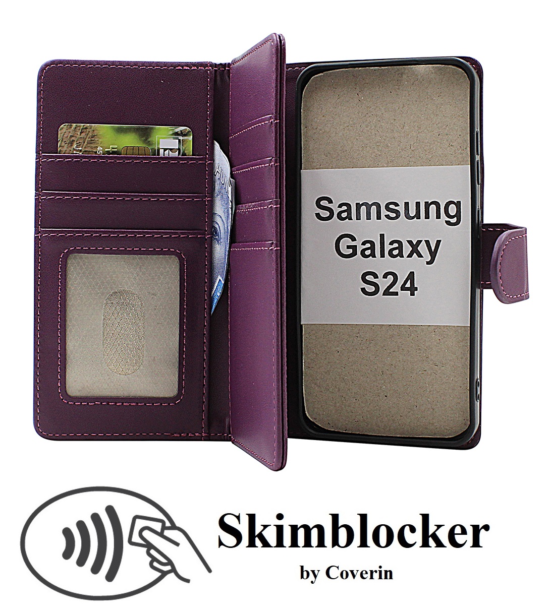 Skimblocker Samsung Galaxy S24 5G XL Lommebok Deksel