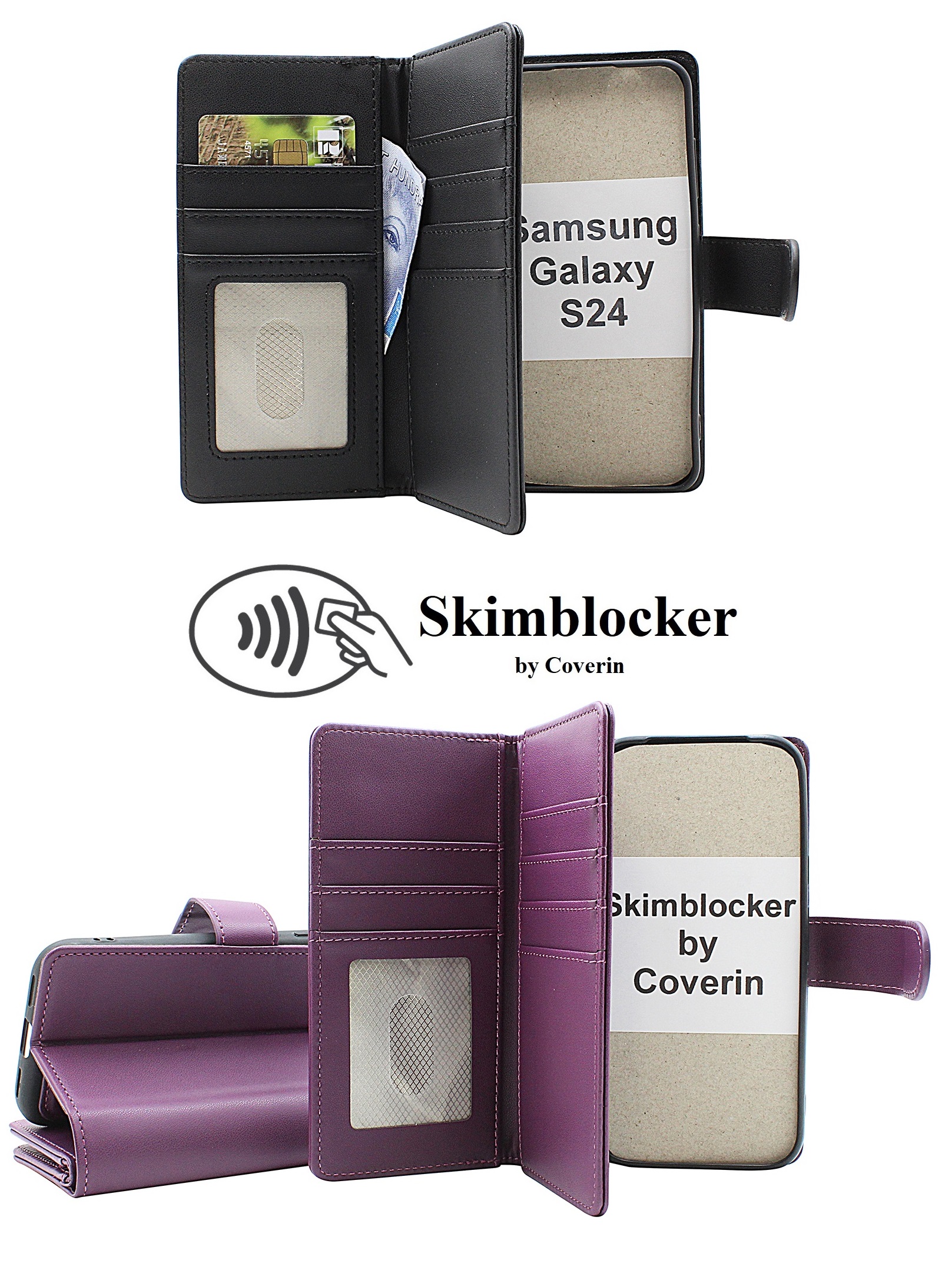 Skimblocker Samsung Galaxy S24 5G XL Lommebok Deksel