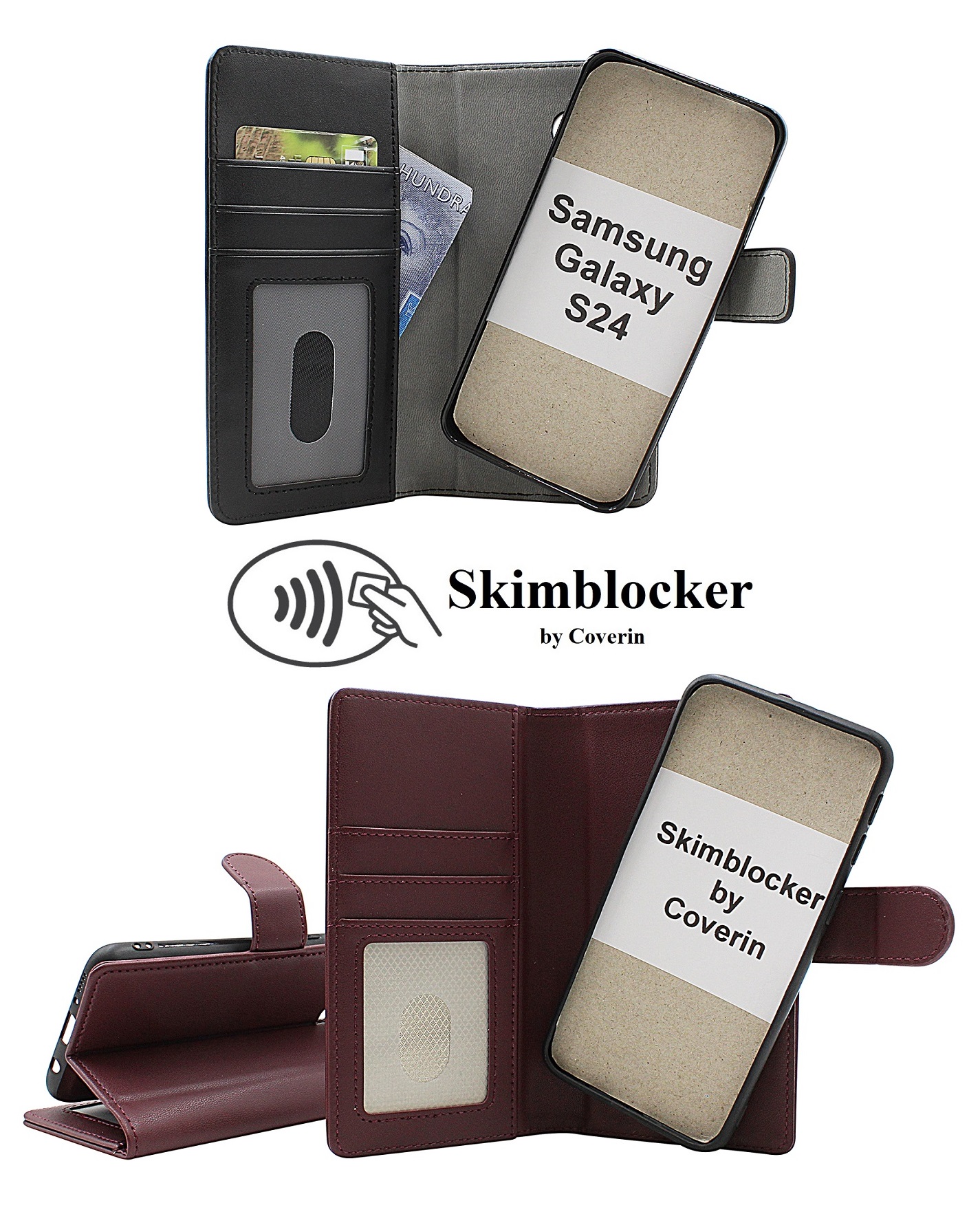Skimblocker Samsung Galaxy S24 5G Magnet Lommebok Deksel