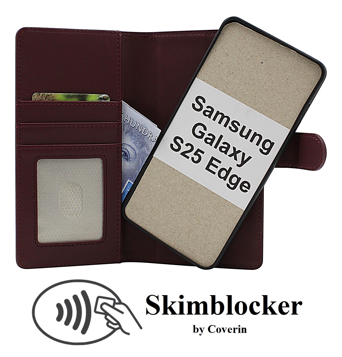 Skimblocker Samsung Galaxy S25 Edge Magnet Lommebok Deksel