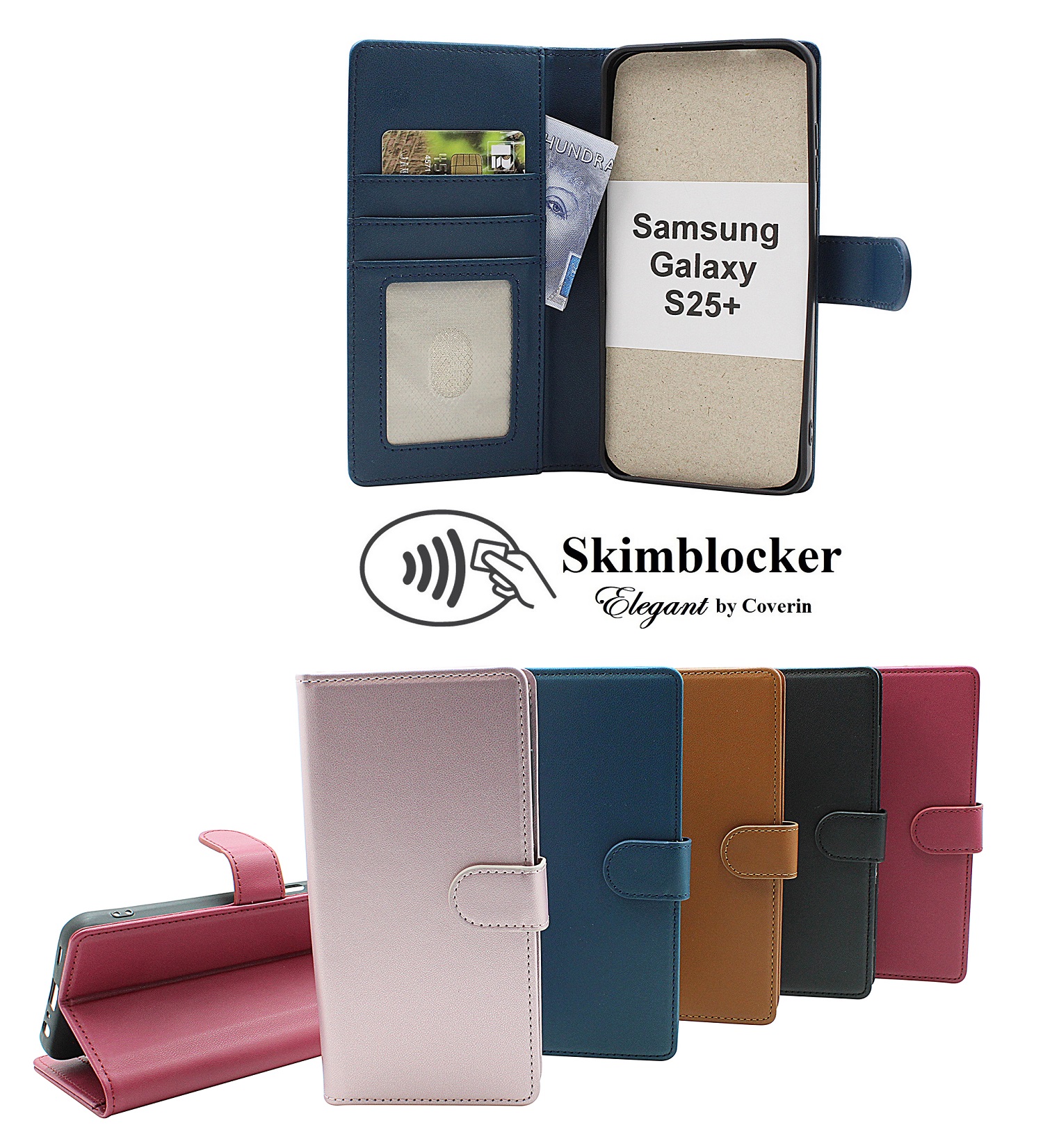 Skimblocker Samsung Galaxy S24+ / S25+ 5G Lommebok Deksel