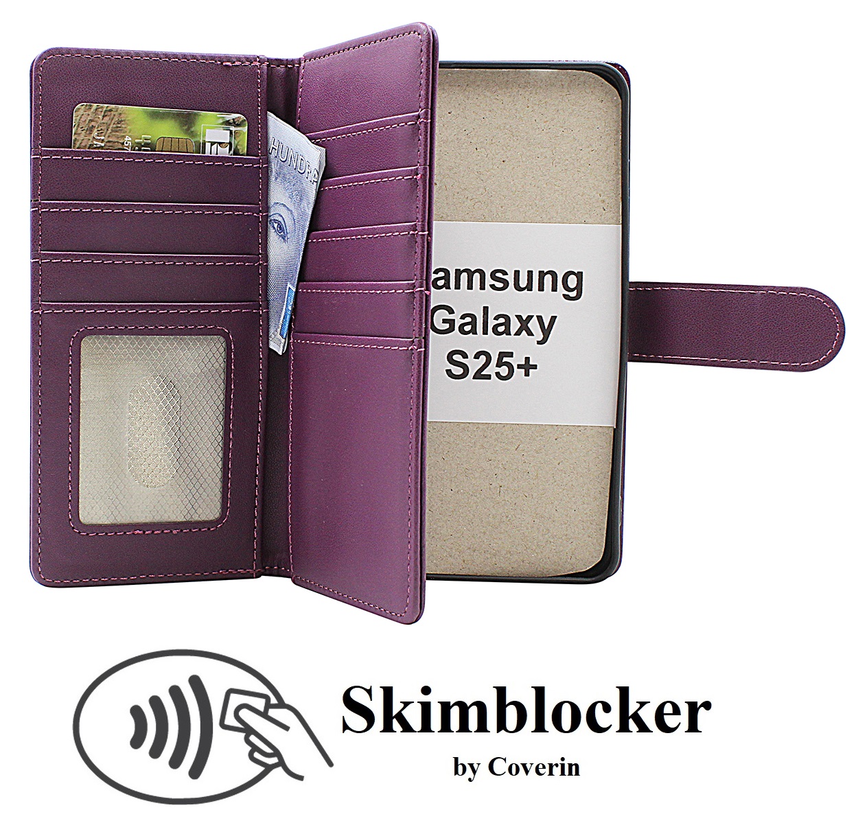 Skimblocker Samsung Galaxy S24+ / S25+ 5G XL Lommebok Deksel