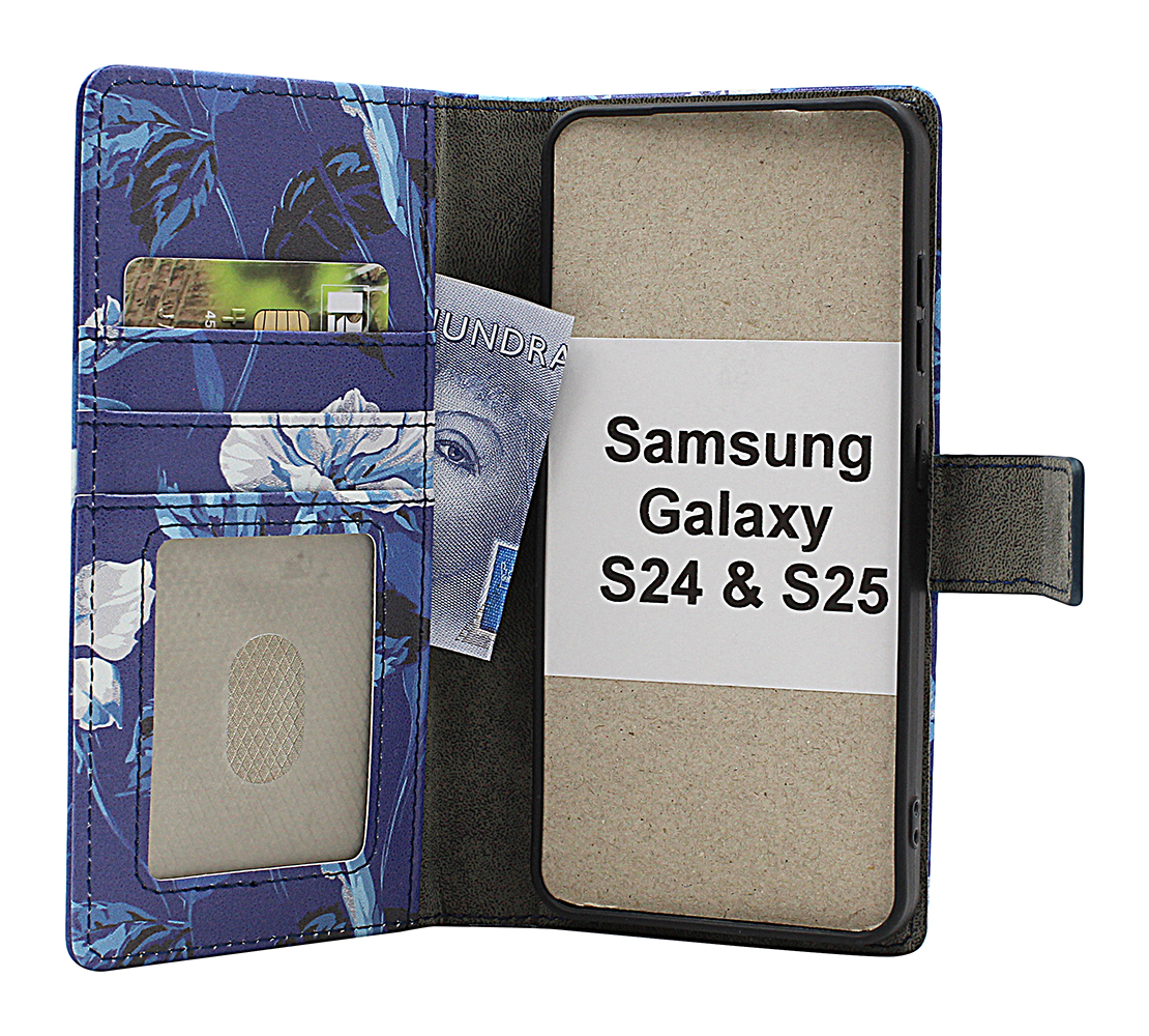 Skimblocker Samsung Galaxy S24 / S25 Lommebok Deksel Design
