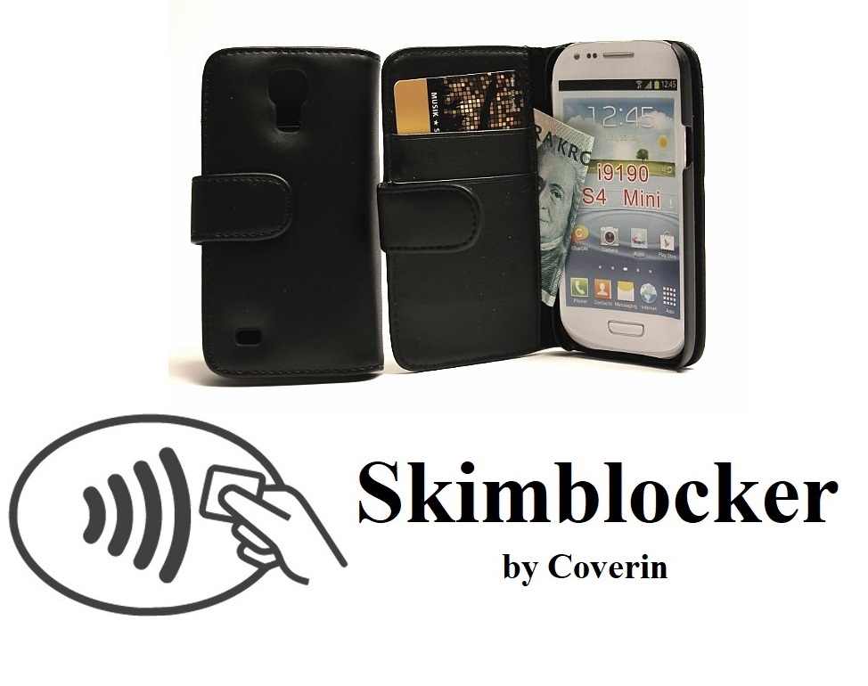 Skimblocker Lommebok-etui Samsung Galaxy S4 Mini (i9195/i9190)