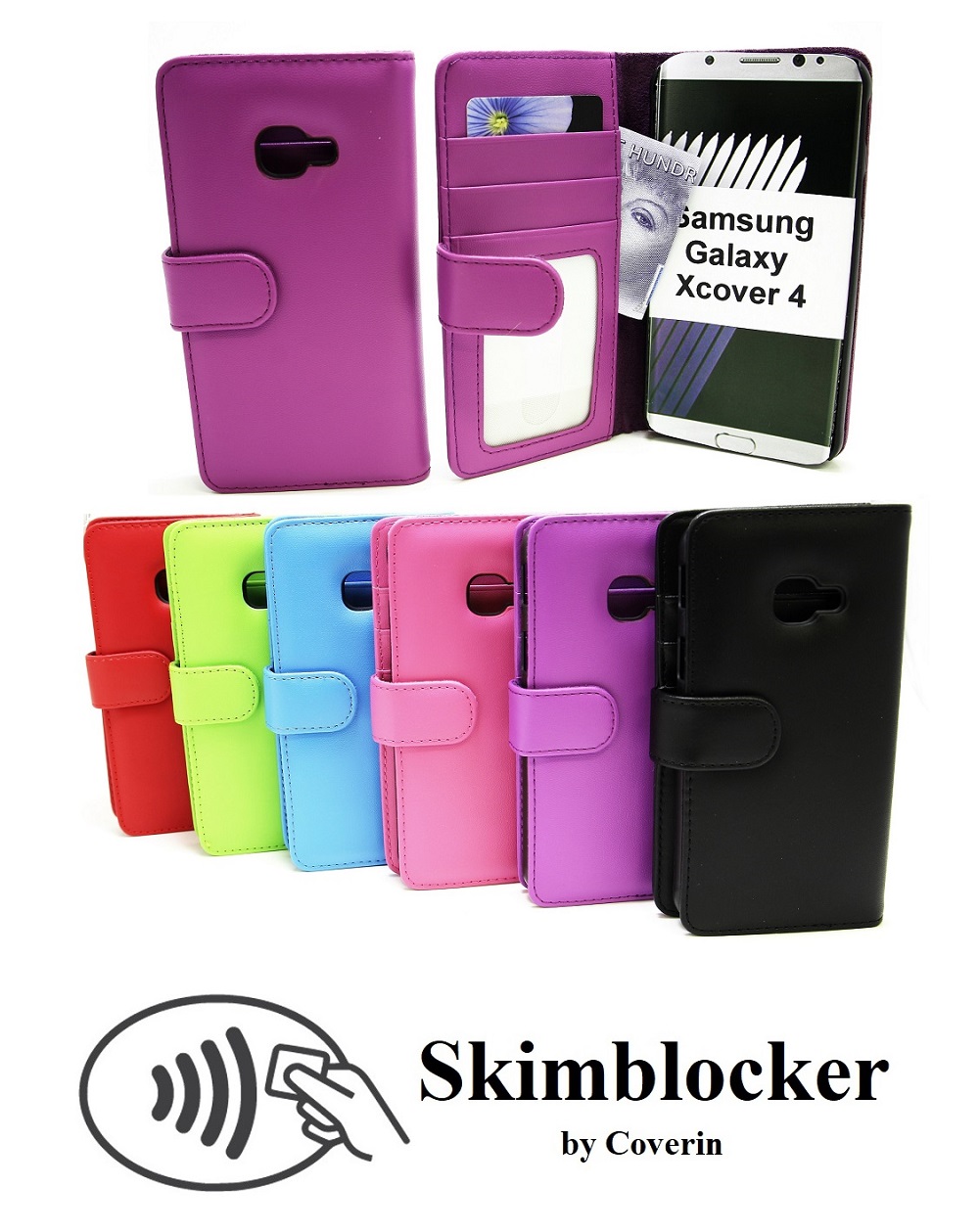 Skimblocker Lommebok-etui Samsung Galaxy Xcover 4 (G390F)