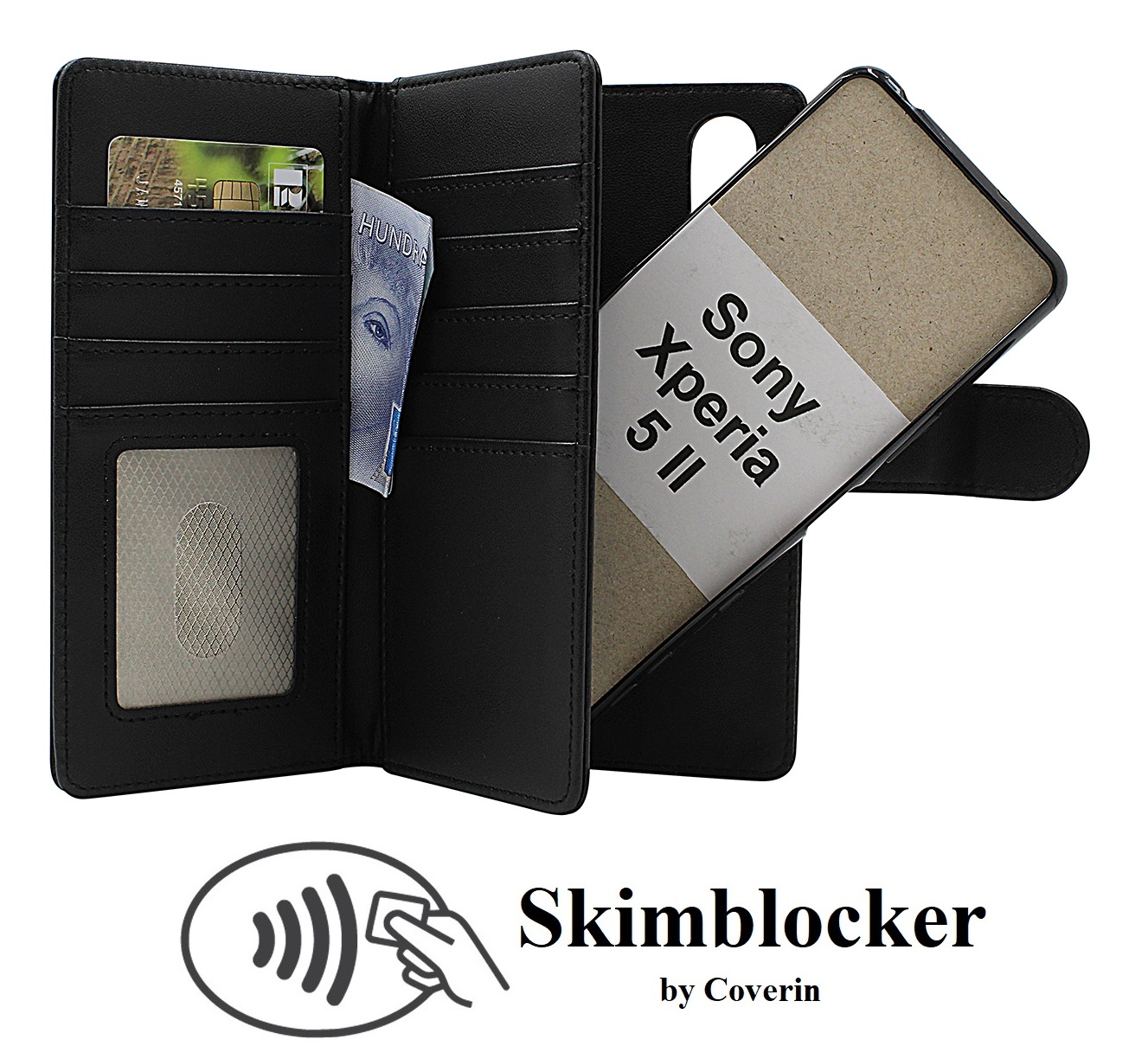 Skimblocker Sony Xperia 5 II (XQ-AS52) XL Magnet Lommebok Deksel