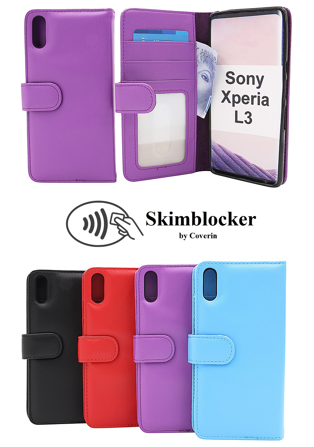 Skimblocker Lommebok-etui Sony Xperia L3