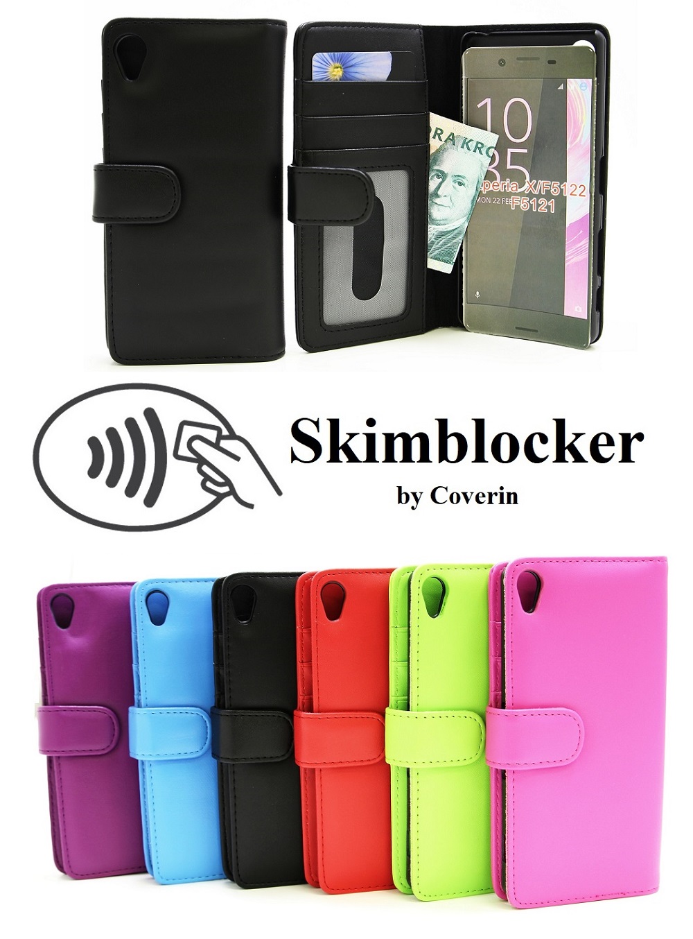 Skimblocker Lommebok-etui Sony Xperia X (F5121)