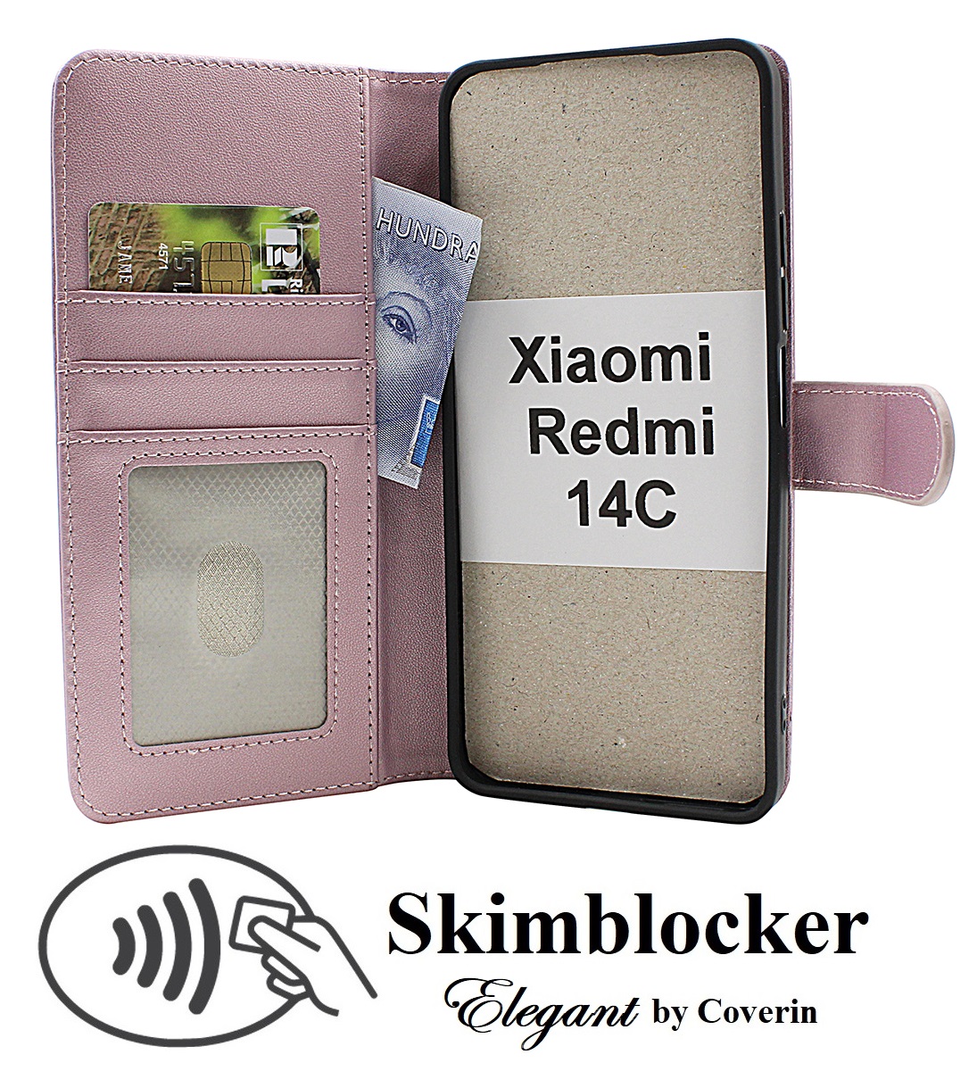 Skimblocker Xiaomi Redmi 14C Lommebok Deksel