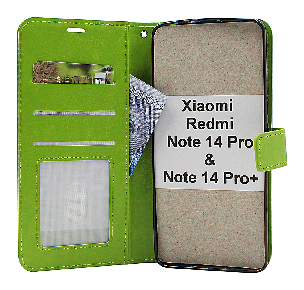 Crazy Horse Xiaomi Redmi Note 14 Pro och 14 Pro+ Lommebok Deksel