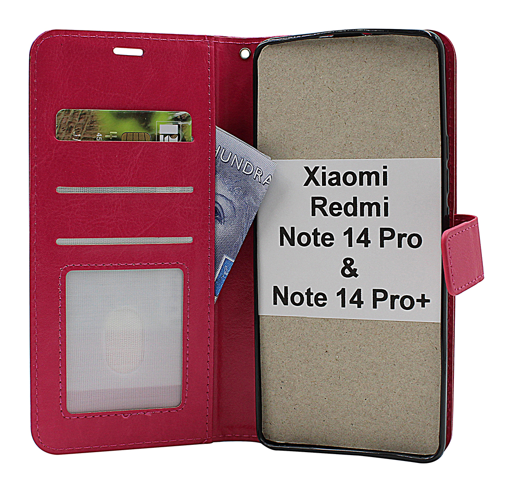 Crazy Horse Xiaomi Redmi Note 14 Pro och 14 Pro+ Lommebok Deksel