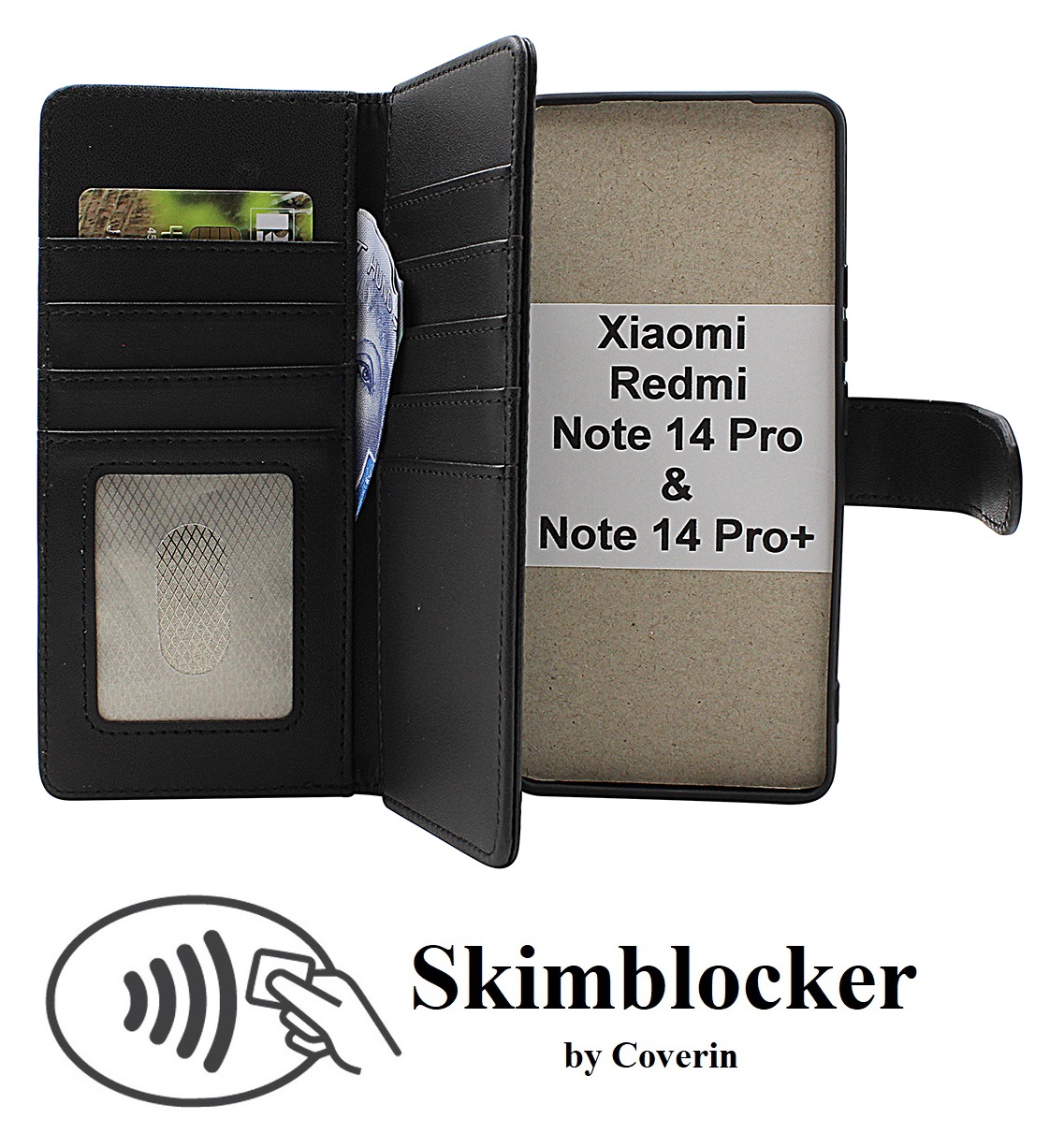 Skimblocker Xiaomi Redmi Note 14 Pro / 14 Pro+ XL Lommebok Deksel