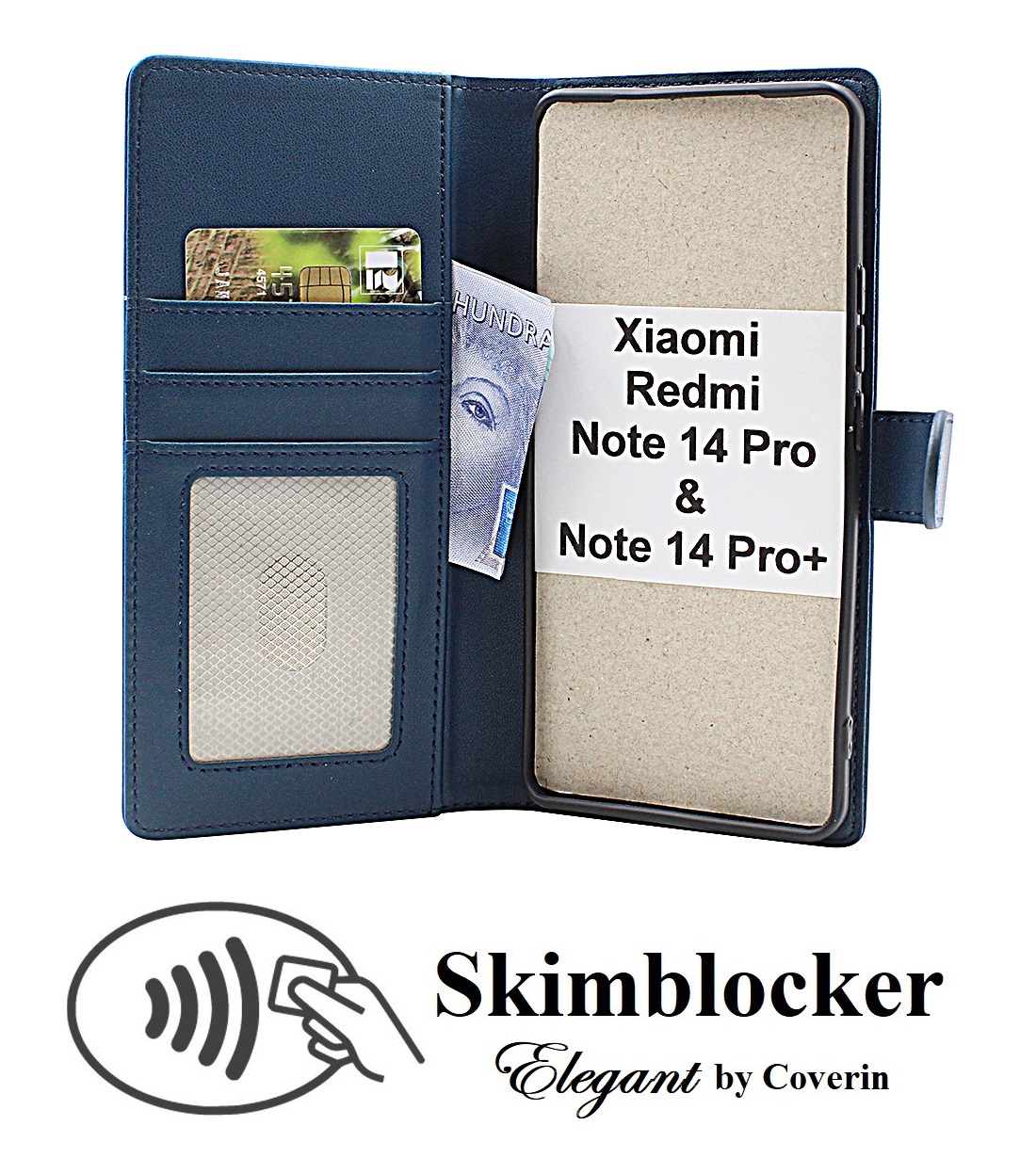 Skimblocker Xiaomi Redmi Note 14 Pro / 14 Pro+ Lommebok Deksel
