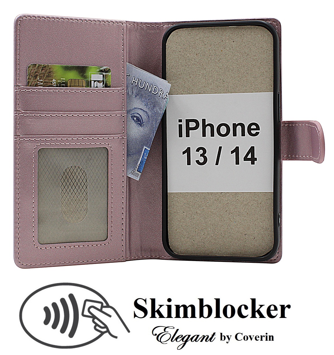 Skimblocker iPhone 13 / 14 Lommebok Deksel