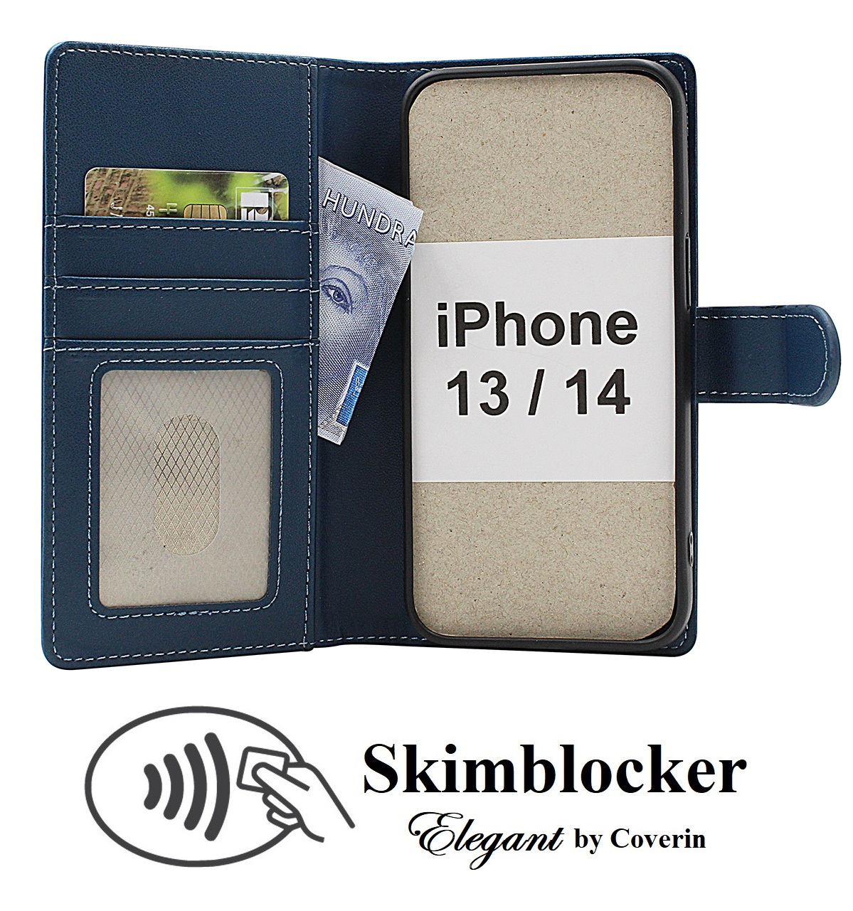 Skimblocker iPhone 13 / 14 Lommebok Deksel