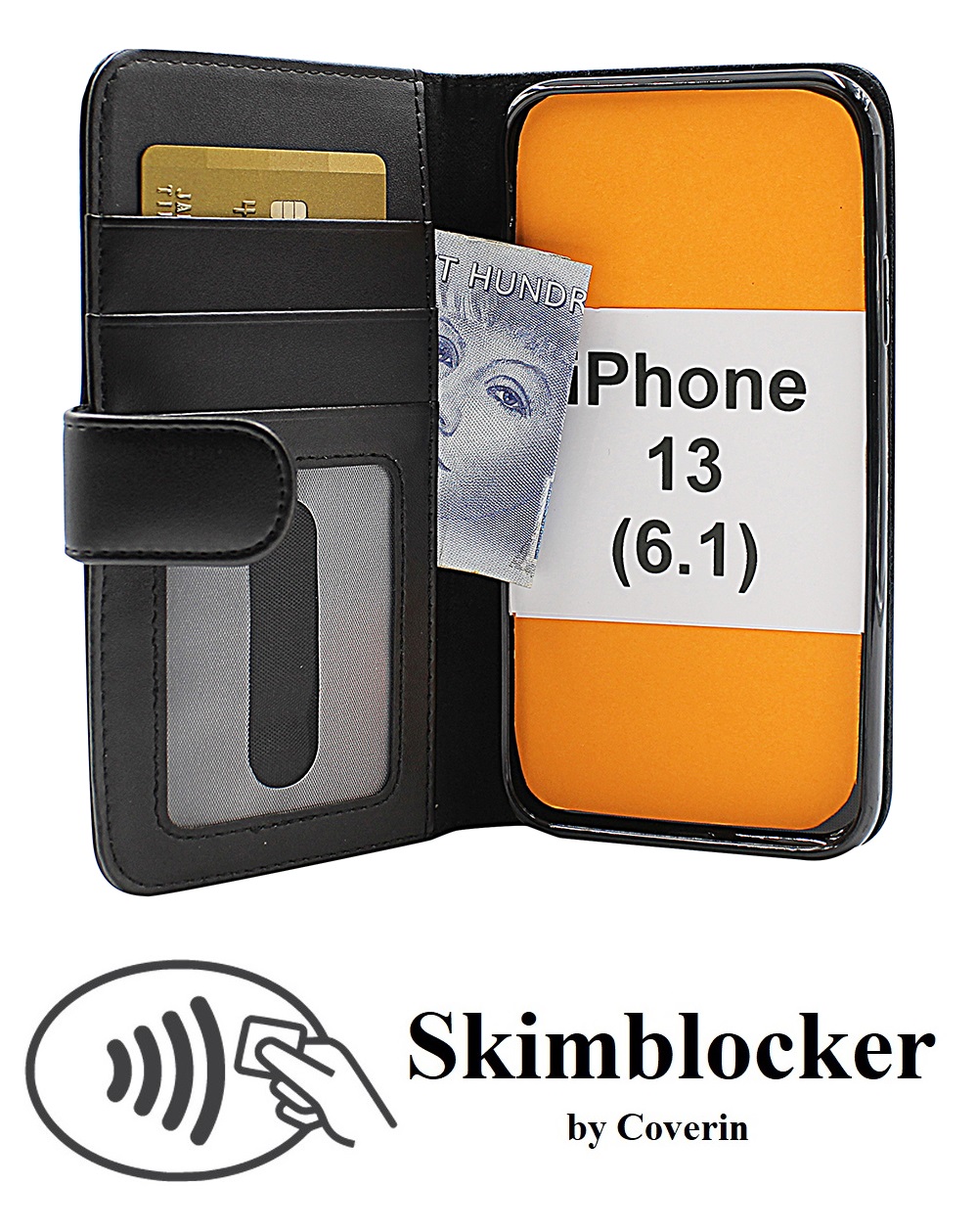 Skimblocker Lommebok-etui iPhone 13 (6.1)