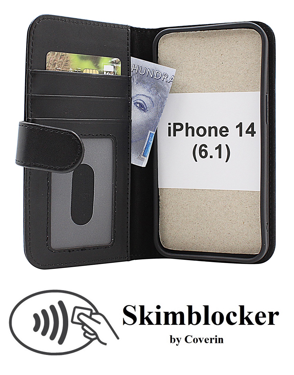 Skimblocker Lommebok-etui iPhone 14 (6.1)