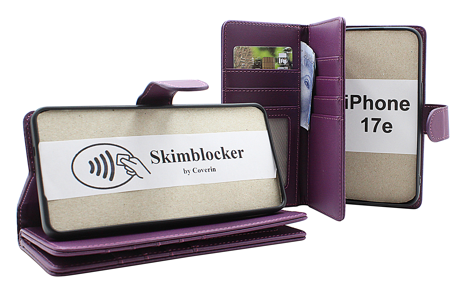 Skimblocker iPhone 17e XL Lommebok Deksel