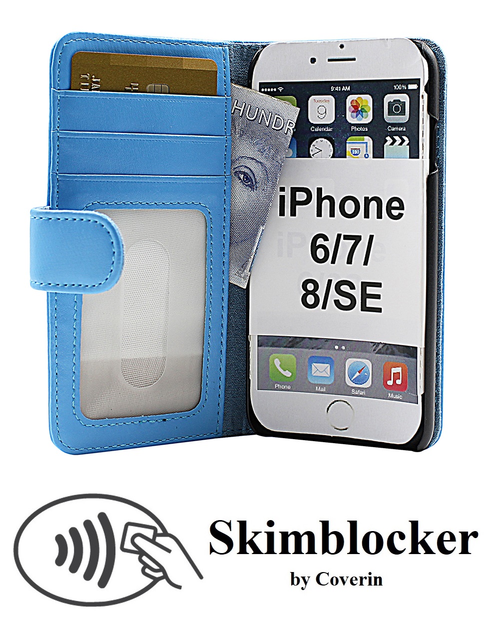 Skimblocker Lommebok-etui iPhone 8
